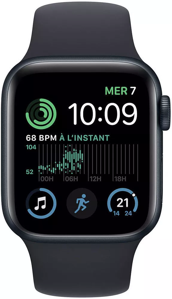 Умные часы Apple Watch SE 2 44 мм (алюминиевый корпус, полуночный/полуночный, спортивный силиконовый ремешок) фото-2 Умные часы Apple Watch SE 2 44 мм (алюминиевый корпус, полуночный/полуночный, спортивный силиконовый ремешок) фото-2