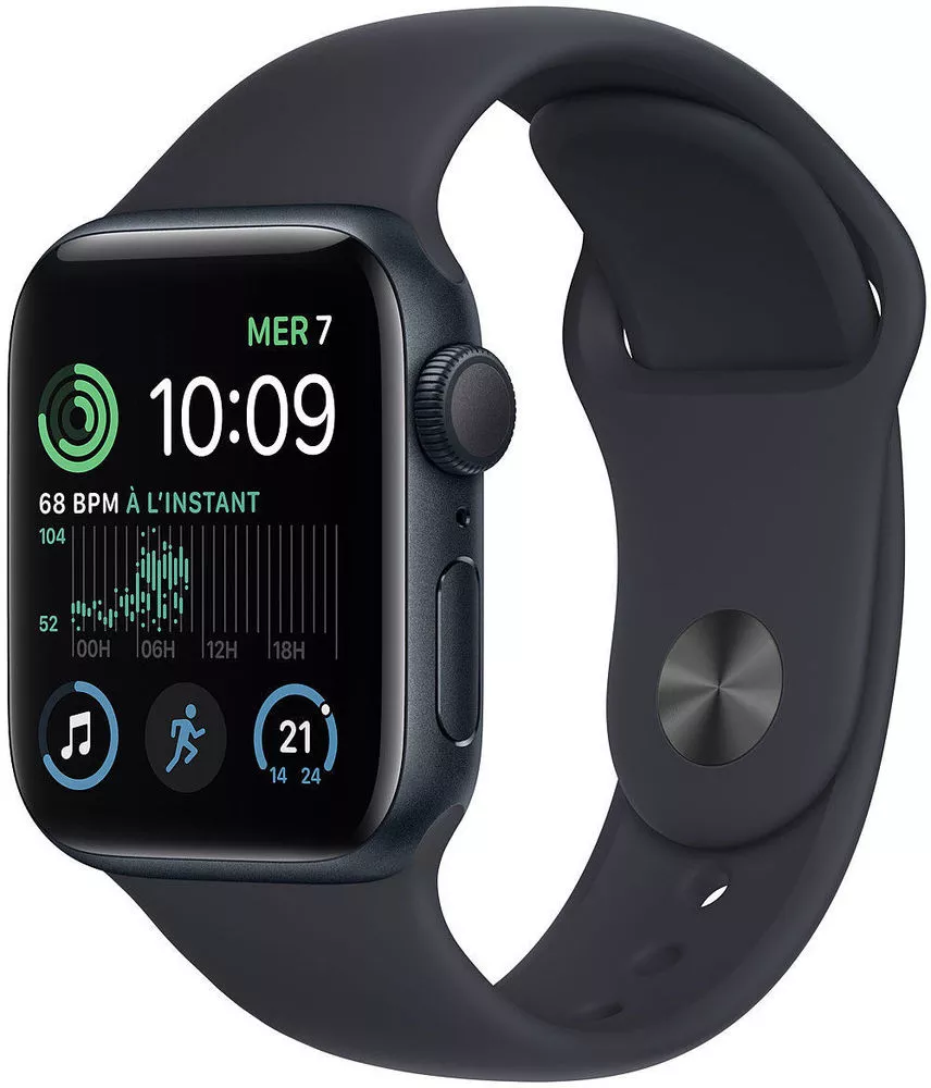 Умные часы Apple Watch SE 2 44 мм (алюминиевый корпус, полуночный/полуночный, спортивный силиконовый ремешок) Умные часы Apple Watch SE 2 44 мм (алюминиевый корпус, полуночный/полуночный, спортивный силиконовый ремешок)